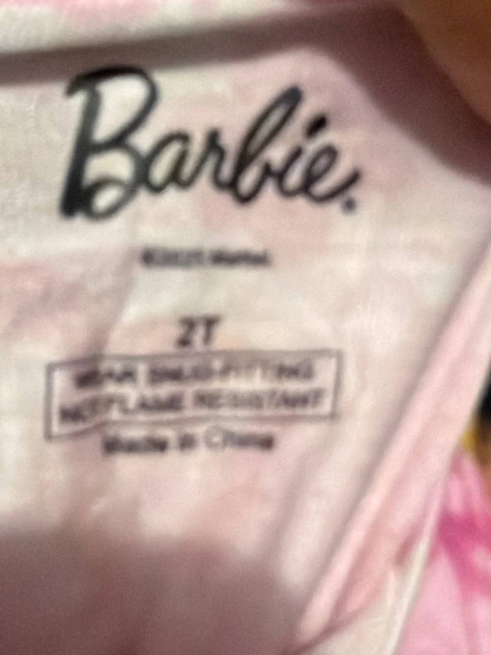 Barbie Girls' Pink Floral & Silhouette Long Sleeve Pajama Set NWT